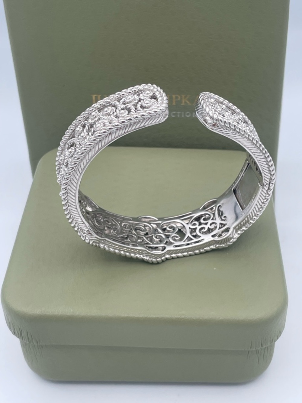 Judith Ripka Sterling Silver 925 Multi Gemstone CZ Cuff Bracelet Heavy 66.6g - Picture 4 of 15
